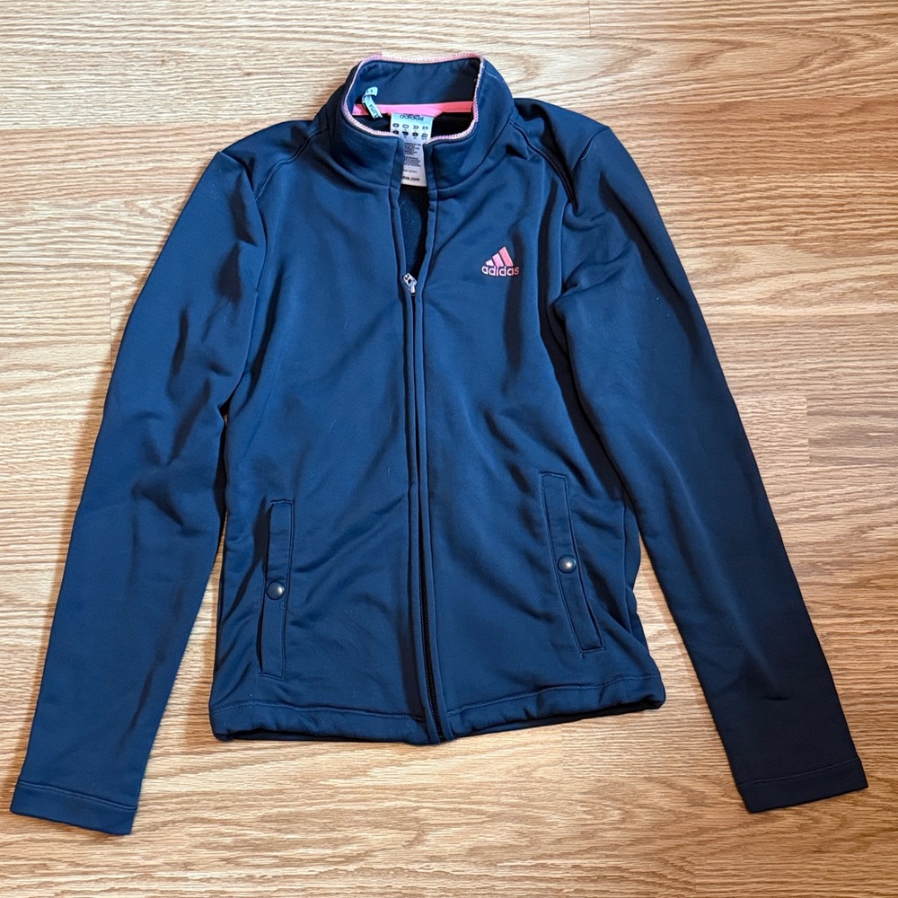 Adidas Grey Jacket with Pink Embroidery Clima 365